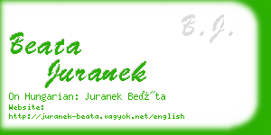 beata juranek business card